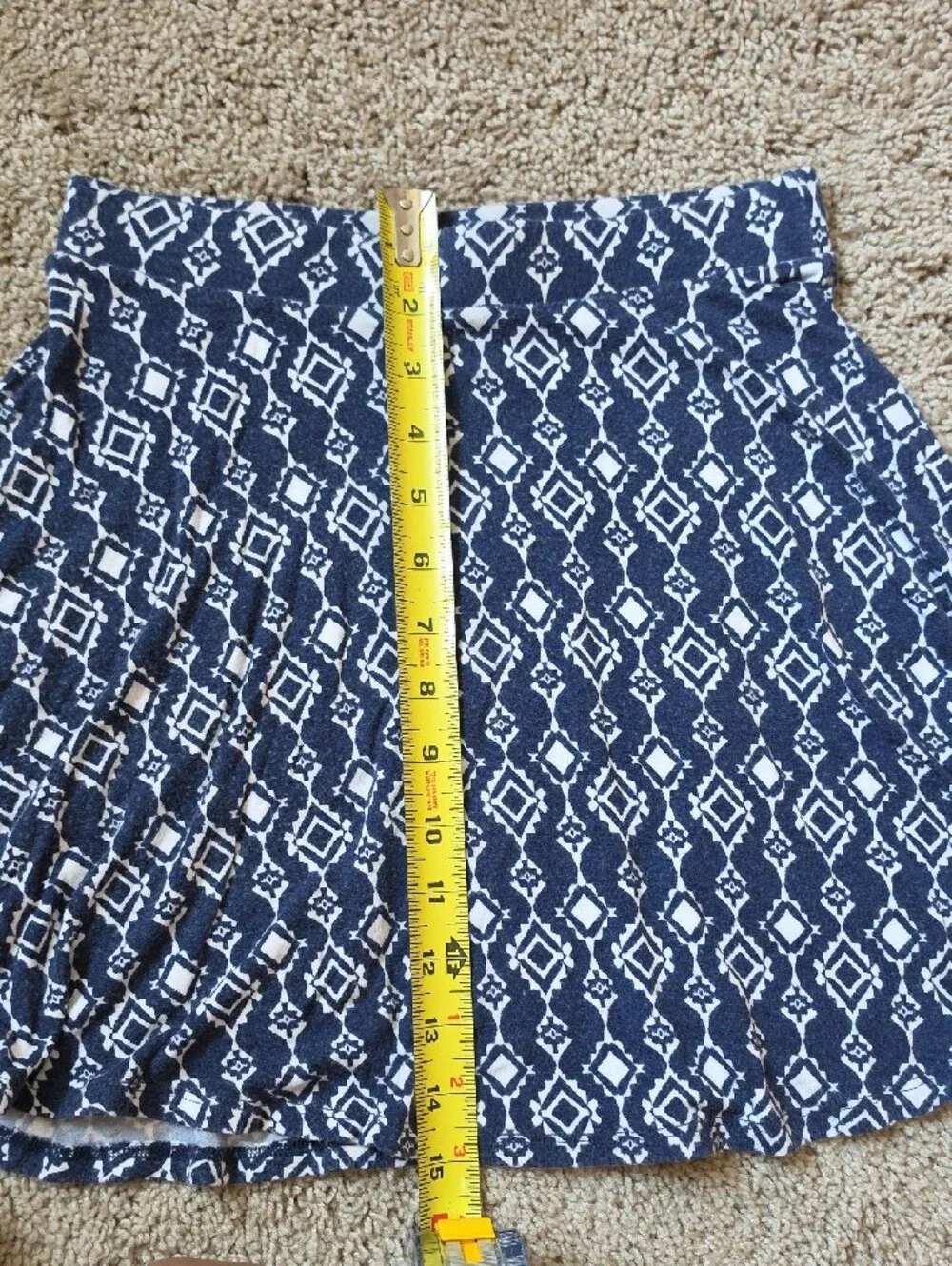 Rue21 Navy & White Printed Skater Skirt